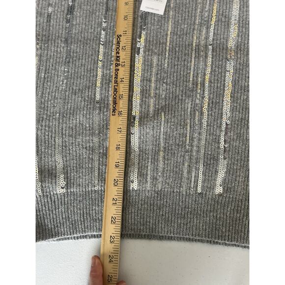NWT Calvin Klein Sweater Womens Small Gray Sequin Crewneck Long Sleeve - Picture 11 of 11